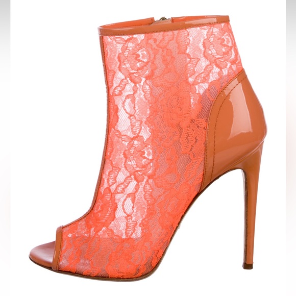 Jerome C. Rousseau: Lace Peep-Toe Boots - Picture 2 of 5